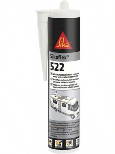 Sika Sikaflex -522 Caravan And Motorhome Adhesive Sealant – Moisture Curing – Weather And Mold Resistant – White – 300ml