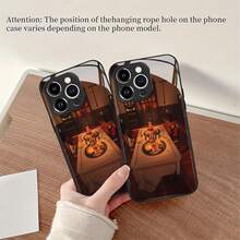 Funda para teléfono con escena de cena a la luz de las velas. Compatible con teléfonos ,  17,  16 Pro Max,  15 Pro Max,  13 y  12. Fabricada en TPU con un proceso de electrochapado de alta calidad que ofrece protección contra golpes y caídas. Un regalo ideal para familiares, amigos, seres queridos, parejas y para Navidad. - Negro - Ver 6