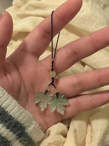 1pc "Autumn Maple" Exquisite Glaze Maple Leaf Vintage Style Phone Charm, Keychain Pendant Suitable For Men And Women Daily Use