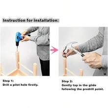 Almohadilla deslizante de nailon para muebles 40 unidades para patas de madera de silla sofá color blanco 28mm White - Blanco de 28 mm - Ver 4