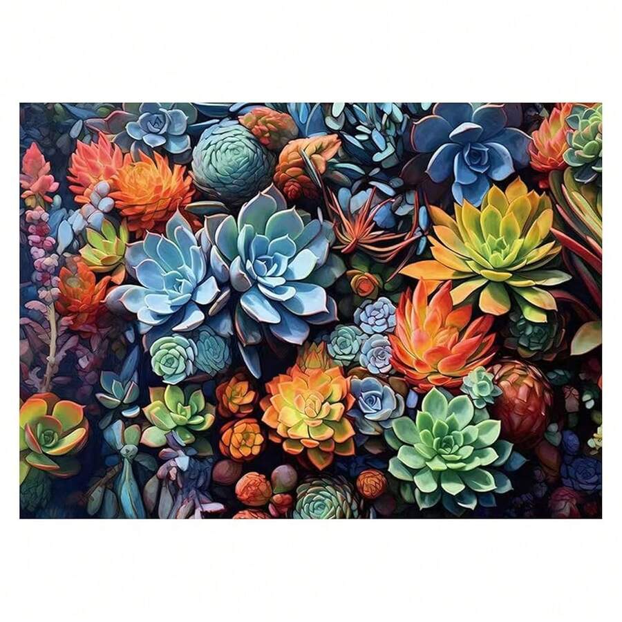 [Free Shipping]Diamond Painting Kits For Adults Beginners 5D Diamond Art Kits With Round Diamonds Gem Art Full Drill Succulent Plants Painting For Home Wall Decor Gifts 12x16in,A-Plants - A類植物 - 查看 1