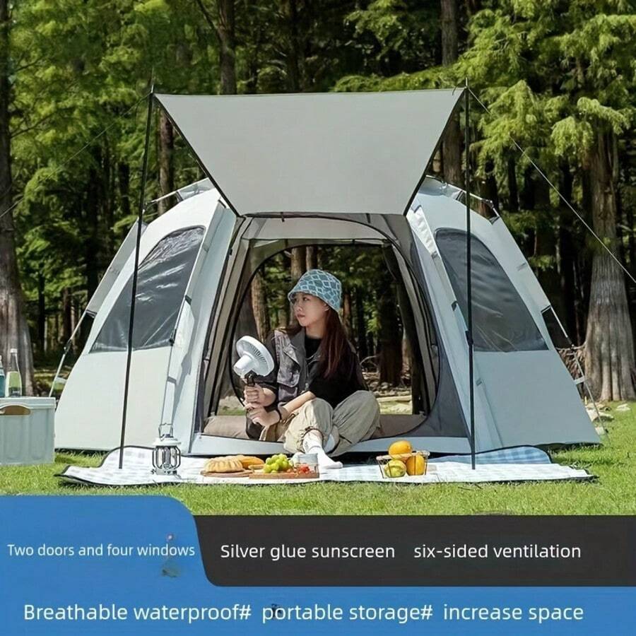 Carpas de camping al aire libre - Para 1 persona, 2 personas, 3-4 personas, de apertura automática, impermeables, protectoras contra el sol, portátiles para uso en el hogar y al aire libre