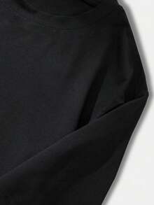 男士新款嘻哈水洗花卉字体印花T恤 - 黑色 - 查看 4