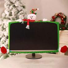 DPartyYeah Christmas Monitor Cover Elastic Xmas Decorations Reindeer Border Laptop Computer Cover For Home Office Decor And New Year Gift Ideas Elk - Nhiều màu - Xem 6