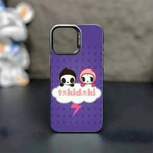 Funda de teléfono de dibujos animados japoneses T-Tokidokis para 17, 16, 15, 14, 13, 12, 11 Plus, Pro Max, cubierta negra mate a prueba de golpes - Z6 - Ver 2