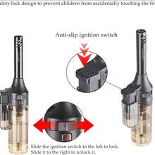 2 piezas Encendedor Soplete Antorcha Recargable Cocina Flambeador Herramienta Gas Cocina Profesional Repostería Soldador Encendedores Llama Fuerte - Multicolor - Ver 7