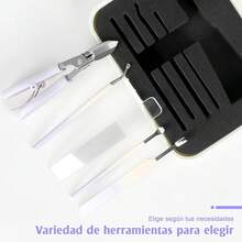 Kit de 9 Pcs para Cuidado Personal Cortaúñas Profesional Biselado + Limpiador de Oídos (Kit de Uñas, Alicates para Uñas de Pie, Kit para Uñas, Corta Uñas Adulto, Kit Corta Uñas + Cuidado Auditivo) (Negro) 7AFW - Lila claro - Ver 7