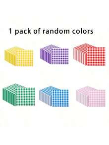 20张/包 格子餐巾纸，一次性纸巾，适用于节日派对、新年和冬季主题活动、餐厅、咖啡馆等。 - 彩色 - 查看 11