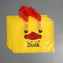 10/50 piezas Bolsas de compras con forma de pato adorable, con cara sonriente de pato y boca roja - mejillas rojas y amarillas brillantes - Bolsas de regalo amarillas duraderas con asas, diseño de dibujos animados adorable, bolsas de compras reutilizables, pequeños regalos, adecuados para regalos de fiesta de cumpleaños, compras, Año Nuevo, Día de San Valentín, despedida de soltera, aniversario, bolsas de tote, recuerdos de fiesta y uso en la tienda, gran regalo para hombres y mujeres - Multicolor - Ver 9