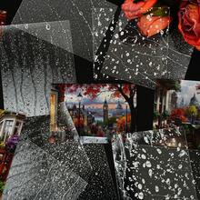 Etori Life Weather Window Set Vintage Rainy Day Moment Scene Collage Scrapbook Material PET Sticker Pack Suitable For Room Decor, Laptop, Luggage, Backpack, Photo Album, Household Account Book, Postcard And Envelope, Diary, Student Gift Bag, Handmade Scrapbook Supplies, Vintage Party, Artistic Aesthetic, School Supplies, Gift For Friends, Creative Stickers, Back To School Season - Multicolor - View 2