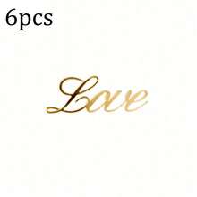 1 قطعة/3 قطع/6 قطع من الزخارف الذهبية لتزيين كعكة عيد الحب لجانب الكعكة