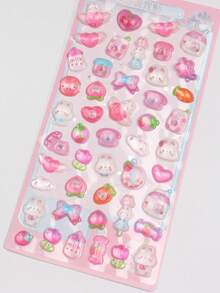 3D Cute Stickers 3D Cartoon Scene Reusable Fun DIY Scrapbook Planner Diary Laptop Mobile Phone Case Sticker Adult Relief, Sticked On Suitcase Computer Water Cup Mobile Phone Case Refrigerator Wall Helmet Cabinet Box Door Bed Guitar