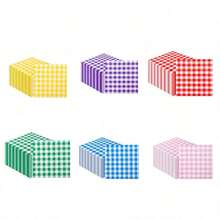 20张/包 格子餐巾纸，一次性纸巾，适用于节日派对、新年和冬季主题活动、餐厅、咖啡馆等。 - 彩色 - 查看 9