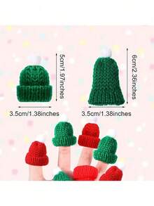 20 Stücke, Mini gestrickte Mützen, Weihnachts-Mini-gestrickte Puppenköpfe, Weihnachtsdekoration, DIY Handwerksprodukte, Weihnachtsdekoration, Weihnachtsgeschenke, geeignet zum Dekorieren der Feiertags-Atmosphäre und Schwing-Zimmer-Dekorationen