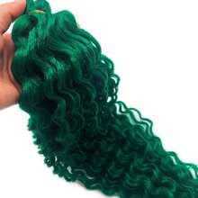 Water Deep Wave Wavy Braiding Hair Green Curly Ocean Wave Crochet Hair 24 Inch 2 Packs Green Boho Hair For Braiding  Soft Curls For Boho Braids Extensions,GreenBohoHair - GreenBohoHair - 查看 8