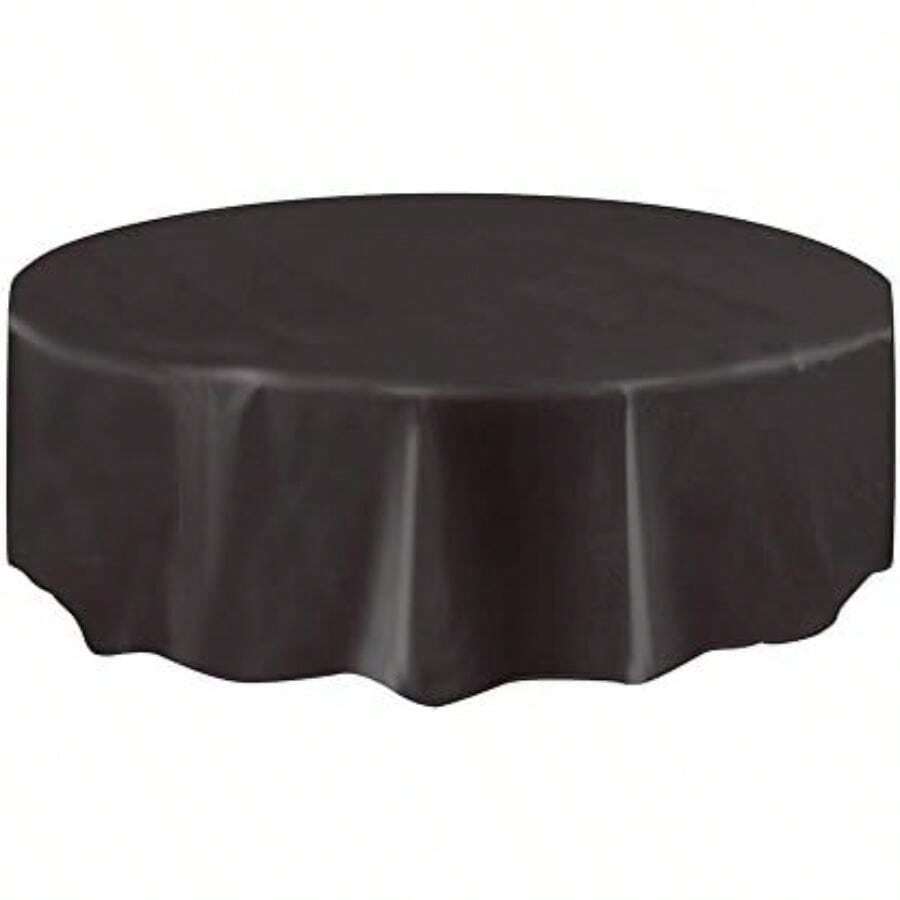 Unique Mantel plástico redondo, Cubierta de mesa, , compacto, 1(Negro) - Multicolor - Ver 1