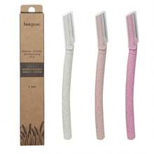 Navajas desechables de dermaplaning para mujeres, navajas faciales para mujeres para eliminar el vello suave, herramienta exfoliante de dermaplaning, navaja de cejas, navaja facial, navaja de dermaplaning, paquete de 3 - 1 - Ver 1