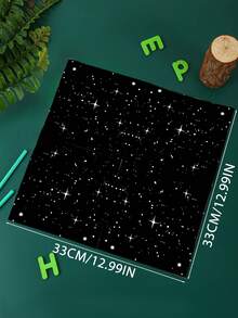50张13英寸x13英寸黑色背景白色星空主题餐巾纸 - 梦幻黑白星空星空印花，纸质，浪漫宇宙风格，适合星空主题派对/露营聚会/科幻活动及日常使用 - 彩色 - 查看 2