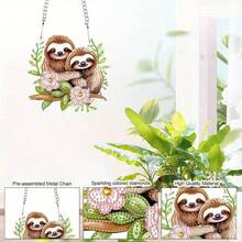 Diamond Art Painting Pendant Kits Animal 5D Diamond Painting Art Hanging Kit Cute Brown Sloth DIY Diamond Crystal Window Pendant Kit For Adults Gift Wall Home Decoration - Multicolor - View 4