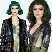 Heat Resistant Short Curly Synthetic Bob Hair Funny Cosplay Wig, Fluffy And Natural Look, Beginner Friendly, Premium Glueless Coily Hair Joker Horror Clown Scary Evil Killer Joker Devil Creepy Masquerade Parties Costume Wig For Men Women Daily Holiday Christmas Halloween Anime Movie Music Outfit, Stage Performance Accessories, Ideal Choice For Gifts - Multicolor - View 3