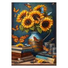 [Free Shipping]OFRKE Diamond Painting Kits For Adults Beginners 5D Diamond Art Kits With Round Diamonds Gem Art Full Drill Sunflower Painting For Home Wall Decor Gifts 12x16inch,A-Sunflower - 向日葵 - 查看 1