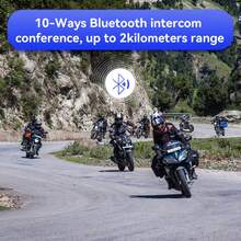 Intercomunicador Bluetooth Lexin GTX para casco de motocicleta, compatible con intercomunicador y escucha música al mismo tiempo, 10 conductores, 2000m - Paquete doble de 2 unidades - Ver 3