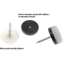 Almohadilla deslizante de nailon para muebles 40 unidades para patas de madera de silla sofá color blanco 28mm White - Blanco de 28 mm - Ver 3