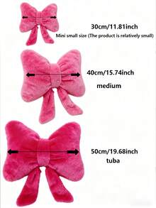 Decorative Bow Throw Pillow, Soft & Cute Bow Decor Cushion, Suitable For Bed, Sofa And Bedroom, Essential Home Decor Pillow For Spring/Summer, Birthday Gift, Perfect Gift For Family And Friends On Weddings - Rose Red - View 2