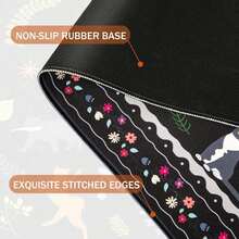 Cute Cats Desk Mat For Keyboard And Mouse,Boho Floral XXL Large Mouse Pad,Non-Slip Rubber Base Keyboard Pad Waterproof Desktop Mat For Laptop Computer Work Game Home Office-Black - 65*35*0.2 - View 4