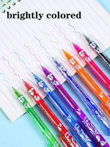 50 piezas Juego de bolígrafos de gel borrables de colores con recambio de tinta, bolígrafos de bola con cabezas de goma perfectos para que los niños escriban, dibujen, como regalo de vacaciones y recompensas diarias - Multicolor - Ver 6