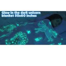 Glow-In-The-Dark Blanket, Birthday/Christmas/Easter Gift - Soft Plush Flannel Throw Blanket With Unicorn & Tree Print Pattern. Ideal Gift For Kids, Grandchildren, Babies, Toddlers, Birthdays, Christmas! - Multicolor - View 7