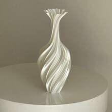 1 3D Printed Artistic And Creative Abstract Vase, Simple And Luxurious, With A Twisted Retro Design, Suitable For Flower Arrangement Decoration, Can Be Used As An Aromatherapy Bottle, Suitable For Various Indoor And Outdoor Scenes: Rooms, Living Rooms, Hotels, Bathrooms, Dates, Bookshelves, And Public Spaces. - White - View 9