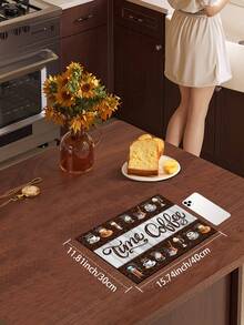1 pieza Alfombrilla absorbente con diseño de café, Alfombrilla decorativa para máquina de café de cocina, Alfombrilla hecha a mano para escurrir cafeteras, Alfombrilla para piso de cocina, Alfombrilla para mesa de comedor, Alfombrilla para secar platos en encimera de cocina, Alfombrilla para desayuno, Alfombrilla antideslizante resistente al calor, Alfombrilla de secado de diatomita, Oculta manchas, Alfombrilla de cocina súper absorbente, Fácil de limpiar para escurridor de platos, Adecuada para cocina, mesa de comedor, cafetería, bar, vacaciones, fiestas, decoración del hogar, regalos festivos - Multicolor - Ver 12