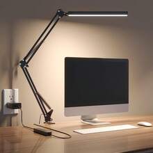 1Pc Dimmable LED Desk Lamp With Swing Arm And Clip - USB Power Supply, Eye Protection, With 3 Light Colors And Adjustable Color Temperature, Suitable For Office, Dormitory, Studio, Reading And Painting, Beauty, Nail Art, Eyelash Implantation, Hand Carving And Other Close Work. - 1 pcs - 查看 1