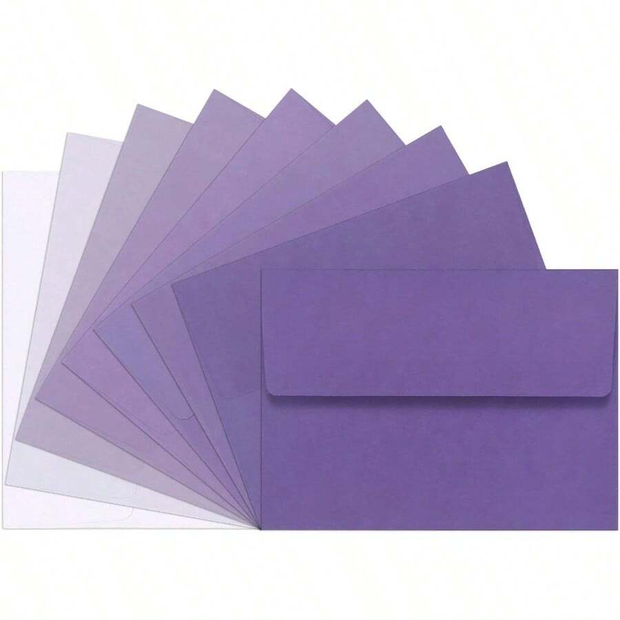 Purple 5x7 Envelopes - 18 Pack Self Seal A7 Gradient Fade Out Envelopes For Invitations Letters Photos Thank You Cards Wedding - Purple - View 1