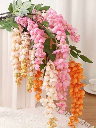 1 st stor konstgjord blåregn, 122 cm konstgjord hängande vinranka med blommor, för inomhus-/utomhusdekor, bröllopsdekoration, högtidsfest, köksdekoration, dörr- och väggdekor, jul, mors dag, alla hjärtans dag, lätt att hänga, året runt