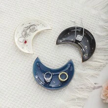 Khay đựng trang sức hình trăng lưỡi liềm, đĩa đựng nhẫn, đĩa trang sức gốm trang trí, đĩa hình trăng dễ thương, đĩa đựng trang sức nhỏ, giá đựng bông tai, dây chuyền, giá trưng bày trang sức, trang trí hiện đại, khay đựng nhẫn, bàn trang điểm, Ramadan, Valentine, tựu trường - Nhiều màu - Xem 11