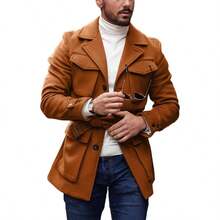 Men Shell Jackets - G + Brown - View 1