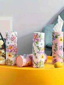 2pcs Printed Car Tissue Box, Includes 80 Tissues - Cup Holder Compatible & Home Tabletop Organizer, Easy To Extract, Christmas Gift 2025 For Car Owners - Multicolor - View 9