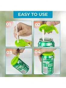 1/4pcs, 4-Color Reusable Beverage Can Lids With Straws, Fit Standard Canned Drinks, Beer, Juice, Soda (Mixed Colors)