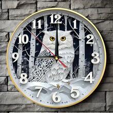 Wooden Wall Clock With Owl Theme Silent Design - Suitable For Kitchen, Bedroom, Office Country Style Home Decoration - Easy To Read, No Drumming - Batteries Not Included, Owl Home Decoration / 10*10in / 1pc/10*10in/1pc/10*10in/1pc - Nhiều màu - Xem 1