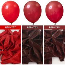 PartyWoo - Globos blancos de 120 piezas de diferentes tamaños, paquete de 18, 12, 10, 5 pulgadas, kit de de globos de látex blanco mate para boda, novia, graduación, shower, decoraciones de - Rojo-y75 - Ver 4