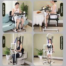 Silla de Transferencia Para Adultos Mayores, Grua Para Levantar Enfermos, Silla Para Baño Adulto Mayor, Portatil Silla de Ruedas Para Aadultos, Versión Actualizada - Respaldo Suave - Negro - Ver 6