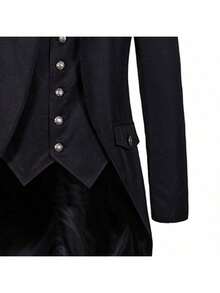 Men's Autumn/Winter Formal Tuxedo Tailcoat Suit - Black - View 5