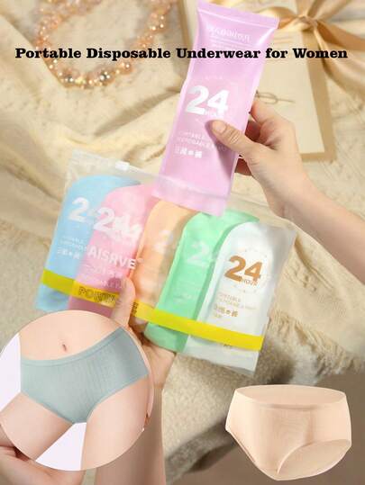 女性用携帯用使い捨て下着、使い捨て女性用パンティー、女性用旅行用下着、モランディカラースキーム、快適な使い捨てパンティー、高伸縮性使い捨て下着、個別包装、シームレス下着、出張必需品、安全な包装、無菌、持ち運び簡単 | 後期生理やアウトドア旅行に最適