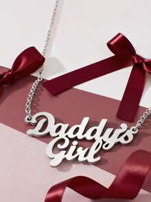 1 chiếc vòng cổ "Daddy's Girl" mới, dây chuyền xương đòn cho thành viên gia đình, lựa chọn quà tặng Ngày của Cha - Bạc - Xem 5
