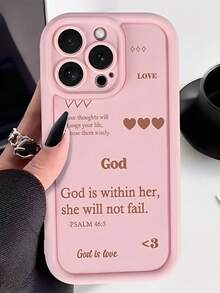 Religious Slogan God's Love Phone Case Suitable For Compatible With IPhone 17,16, 15, 14, 13, 12, 11, PRO MAX,PLUS,Air,As Well As Galaxy S25/24/23/22/21 Ultra/FE/+,A54/53/52/36/35/34/33/17/16/15/14/13, New Style Of Fashion Creative Design,The Perfect Birthday Gift - 彩色 - 查看 2