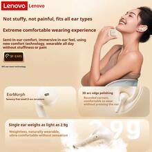 Lenovo EA166 Bluetooth Wireless Earphones: Wireless Semi-In-Ear, High-Quality Sound, Long Battery Life, Compact Design - Black - View 5