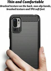 Max Power Digital Funda para Xiaomi Redmi Note 10 5G/Poco M3 Pro 5G Carcasa Protectora Antigolpes Silicona Negra Diseño Fibra de Carbono Resistente Absorción de Choque [Compatible Carga Inalámbrica] - Negro - Ver 6