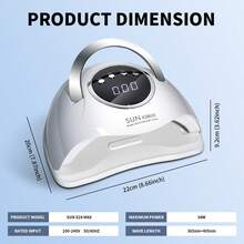 LIMEGIRL Elegant Handle Design UV LED Nail Lamp, Professional 90 UV Bulbs, 4 Timing Modes (10/30/60/99s), Portable Quick Curing Lamp, Suitable For Home And Salon, White - EU C Type Plug(220-240V) - View 8